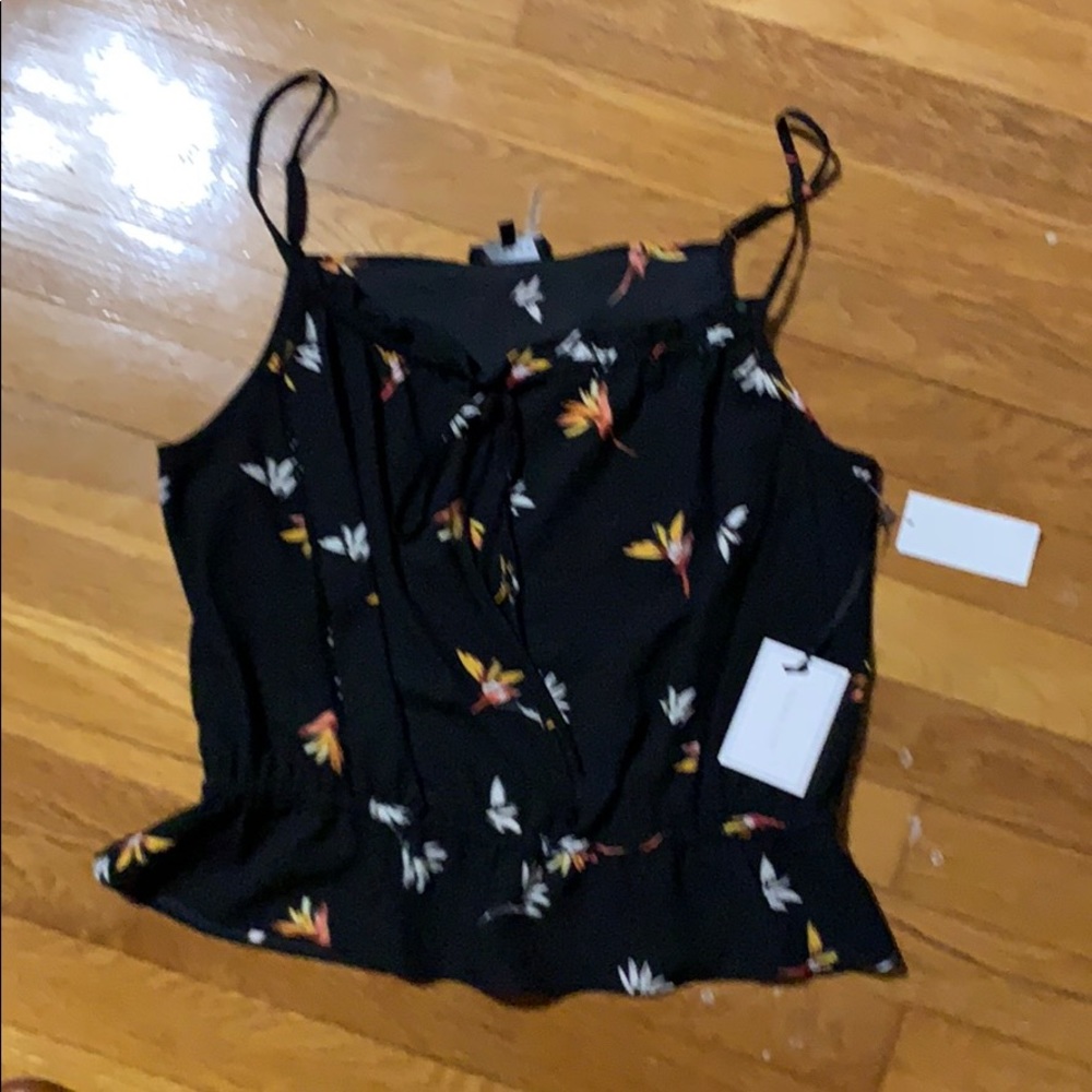 NWT: 1. State Spaghetti Strap Blouse Black